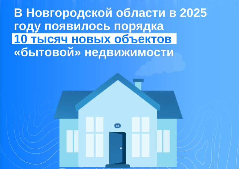 В Новгородской области в 2025 году появилось порядка 10 тысяч новых объектов «бытовой» недвижимости.