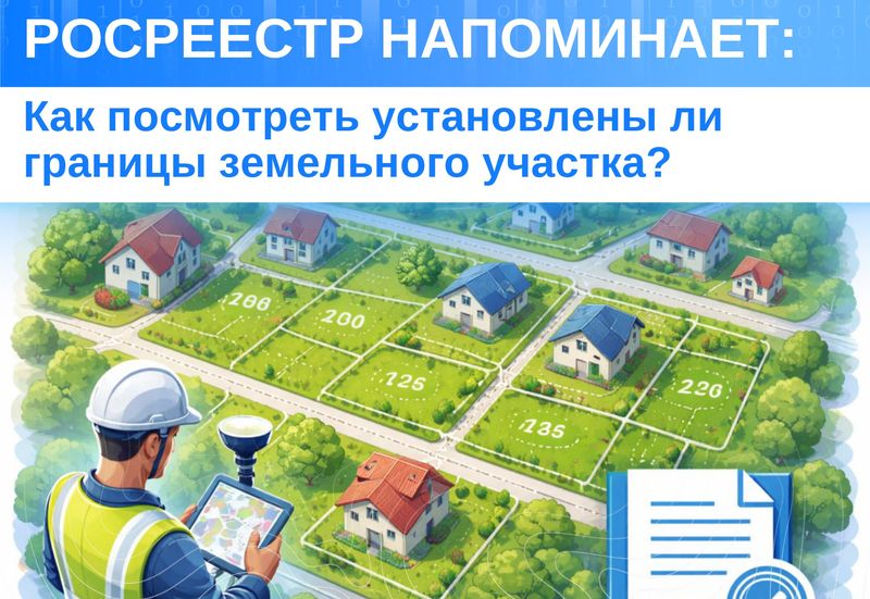 Росреестр напоминает: Как посмотреть установлены ли границы земельного участка?.